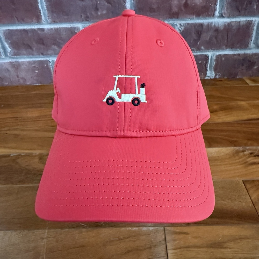FootJoy Hat Cap Strap Back Red Golf Cart Embroidered Mens FJ Logo Performance